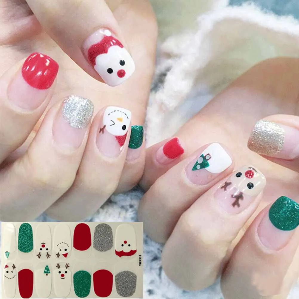 

6Pcs Snowman Nail Decals Unique and Fascinating Manicure Patch for Birthday Halloween Christmas Events Nail Wraps Sticker