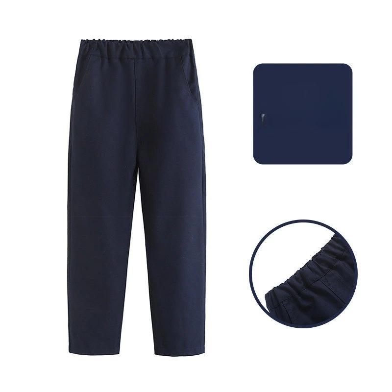 Boys' Trousers, Children's Spring and Autumn Styles, Khaki School Uniform Pants, Black and Blue Primary School Pants