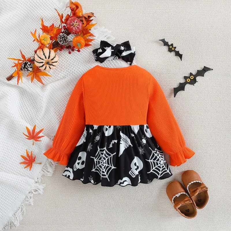 Children's Halloween Baby Clothes New European and American Fan Girls Dress Baby Ha Dress