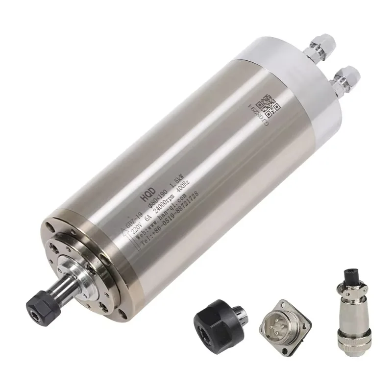 1.5kw Water Cooling Spindle Motor GDZ-19 80mm 3Bearings Electric Spindle Inverter Drive 24000rpm Engraving Machine Tool