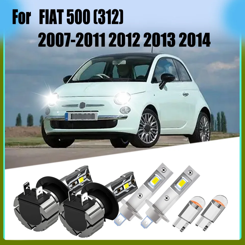 

H1 H7 LED Headlight High Low Beam Advanced Thermal Management For FIAT 500 (312) 2007 2008 2009 2010 2011 2012 2013 2014