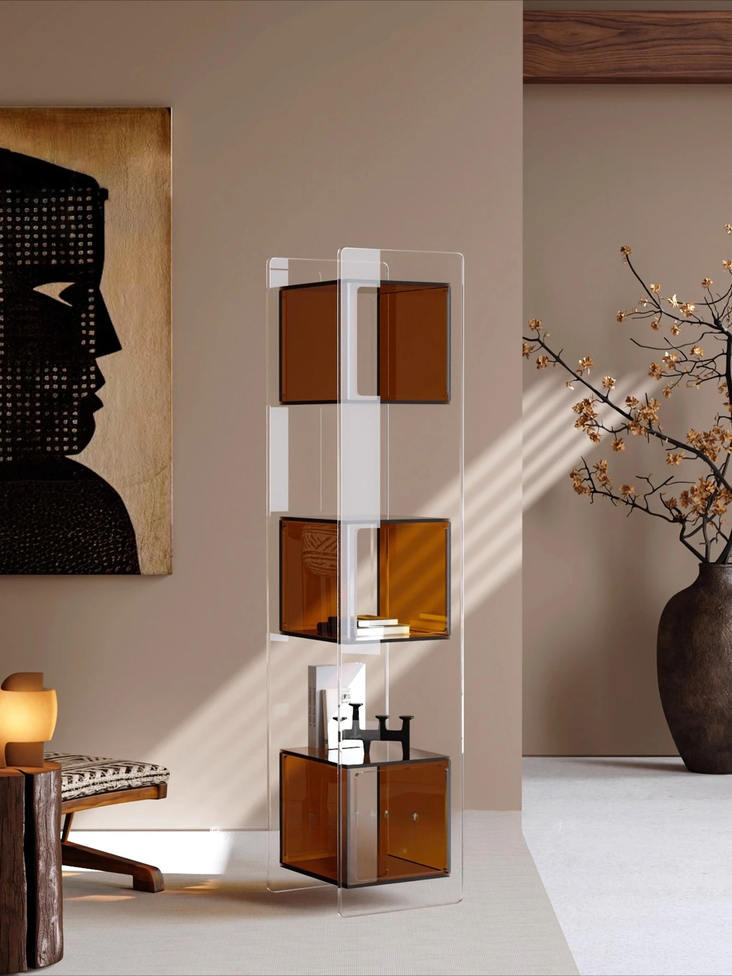 

Shelf Figure Display Cabinet Ornament Display Rack Cabinet Transparent Living Room