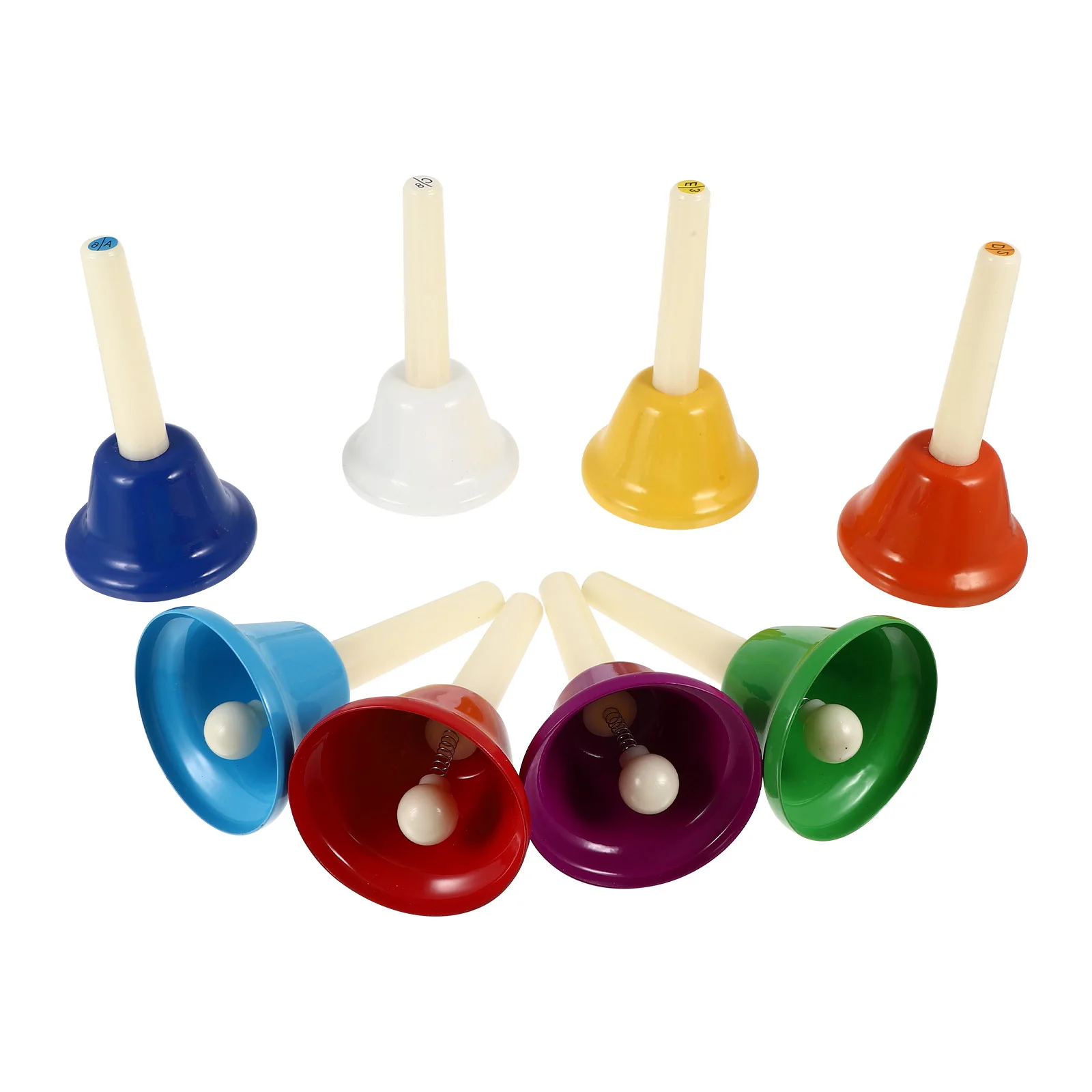 8 قطعة 8 لهجة اليد جرس مجموعة أدوات قرع المدرسة الملونة إيقاع آلة موسيقية للتعلم المبكر