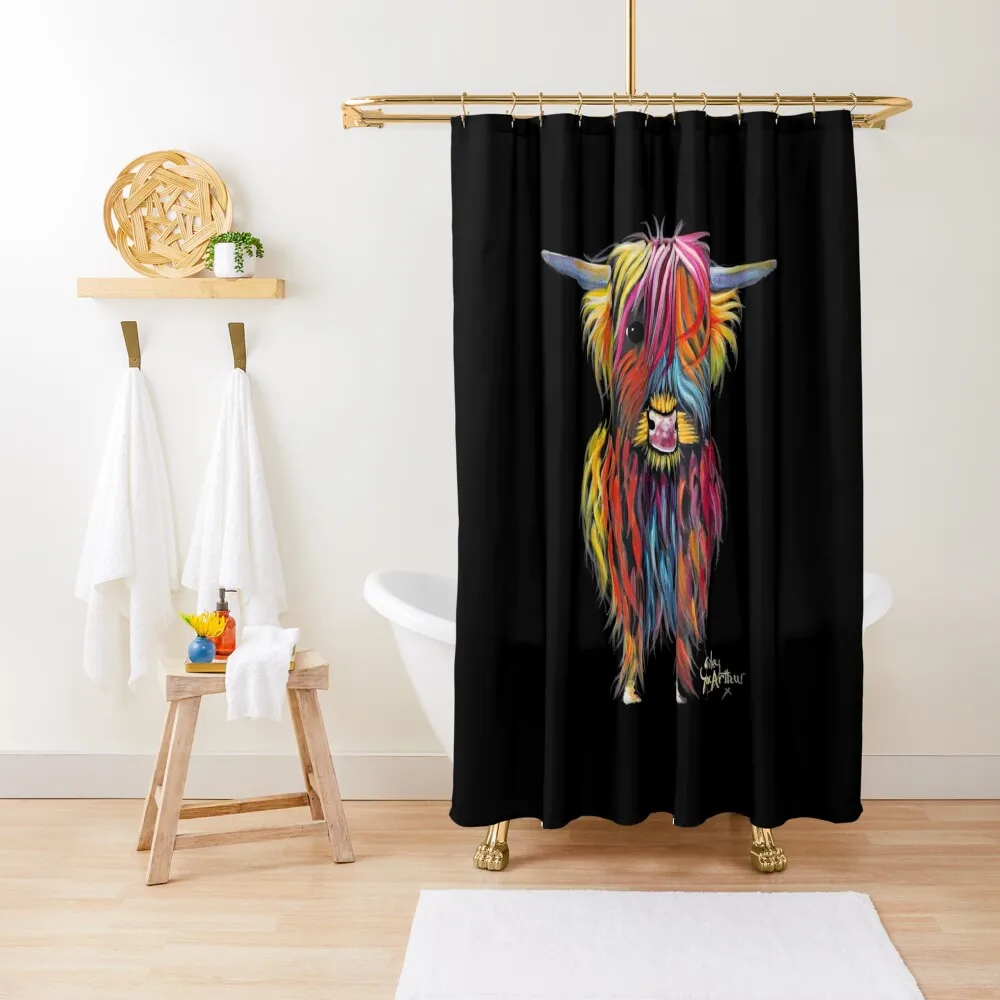 Scottish Hairy Highland Cow ' BRAVEHEART ' by Shirley MacArthur Shower Curtain Waterproof Shower Curtain Bathroom