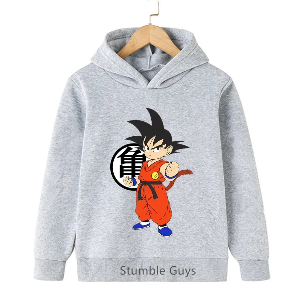 Dragon Ball Goku Anime Print Hoodie, Kids Boys Girls Unisex Kids Hooded Sweatshirt, Turtle Symbol Long‑Sleeve Pullover Tops