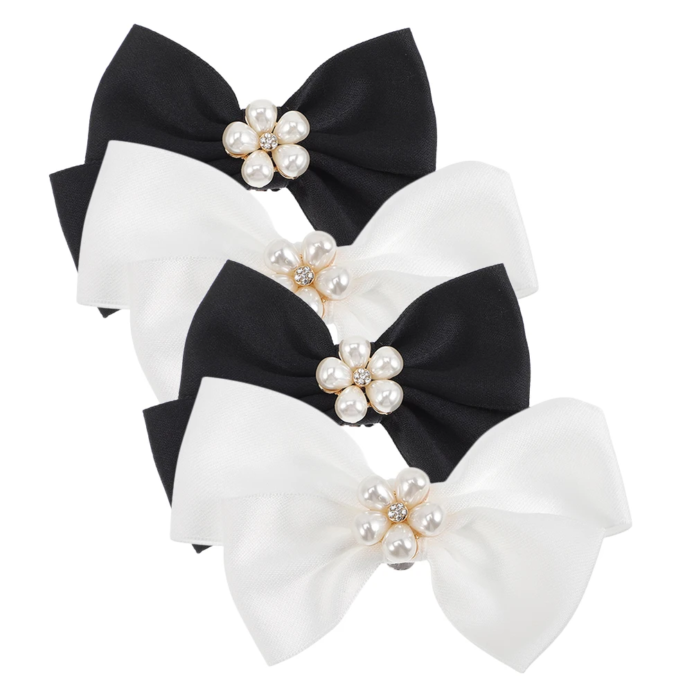 

4pcs Bow Clips Stylish Detachable Shoe Decorations Alloy Cloth Material Wedding Party Shoe Jewelry For Heels Pumps Flats Bridal