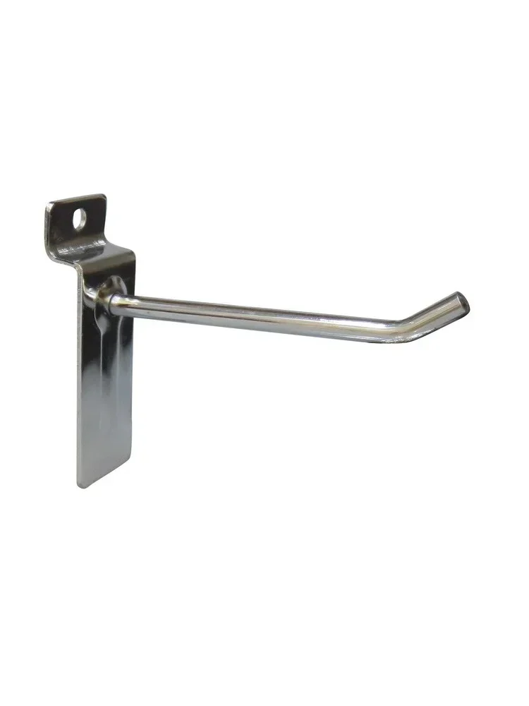 30pcs Slatwall Hooks Chrome Plated Wire Dia.4.8mm Display Hanging Hooks Holder Exhibition Racks Hooks 4/6/8 Inch Length