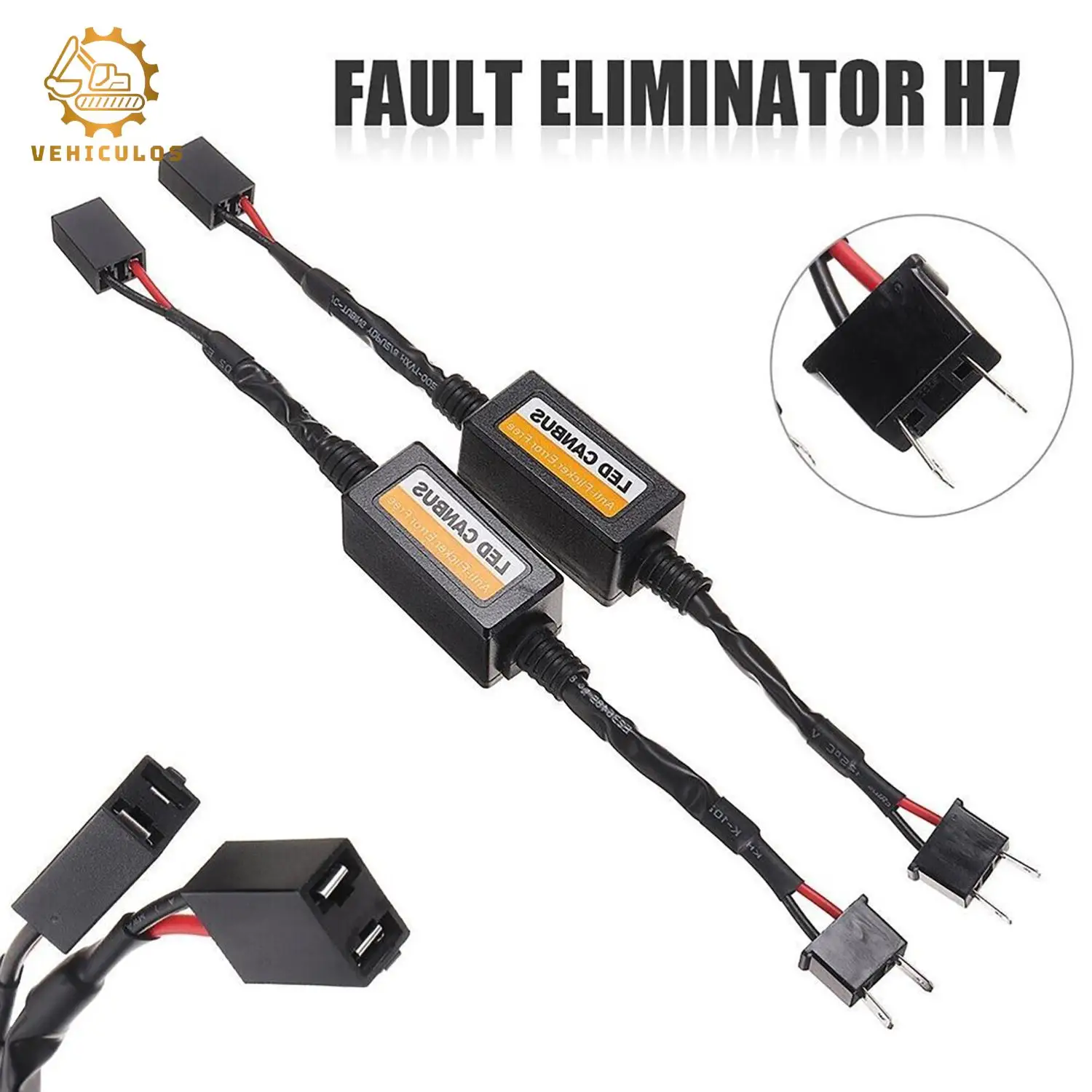 

2 шт. H7 светодиодный декодер для фар Canbus, резистор с защитой от мерцающих ошибок для автомобиля, адаптер декодера нагрузки EMC, универсальный адаптер