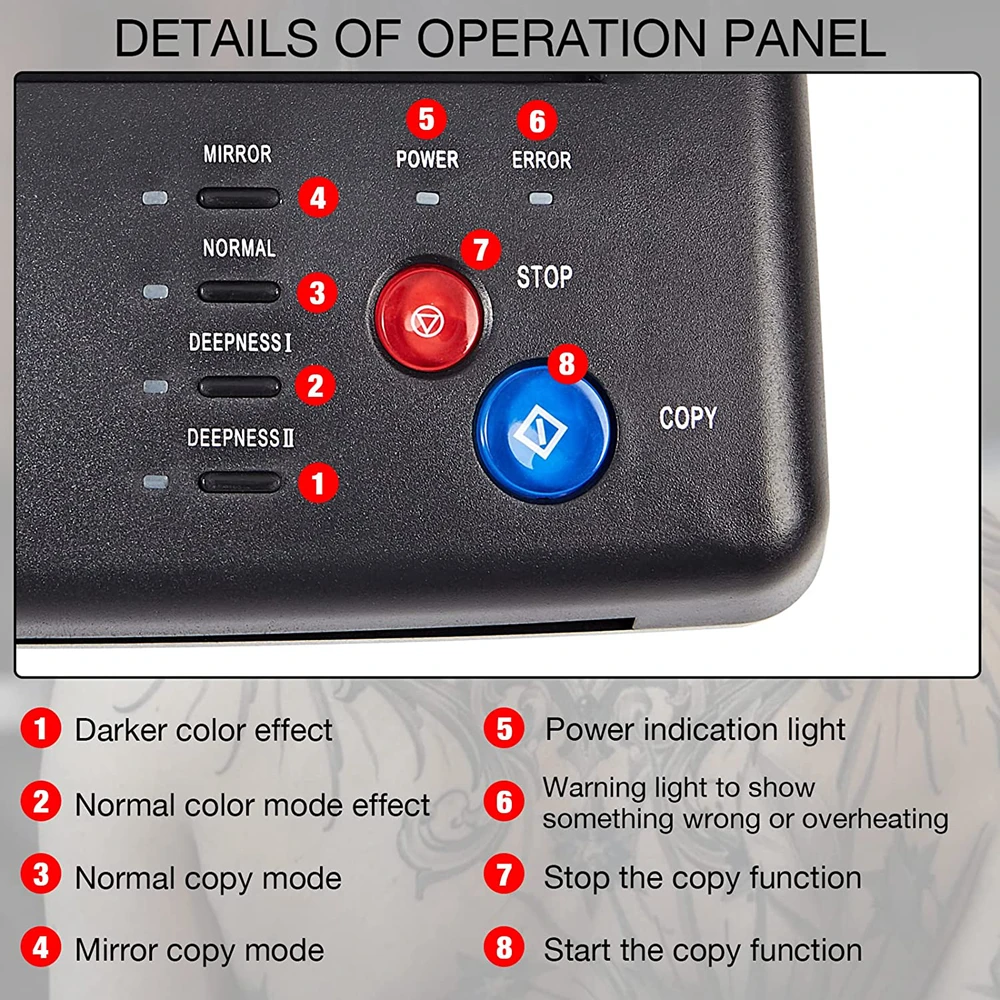 Tattoo Transfer Stencil Machine Thermal Copier for Printing and Transferring Drawing Tools A4 Thermal Printers Tattoo Supply