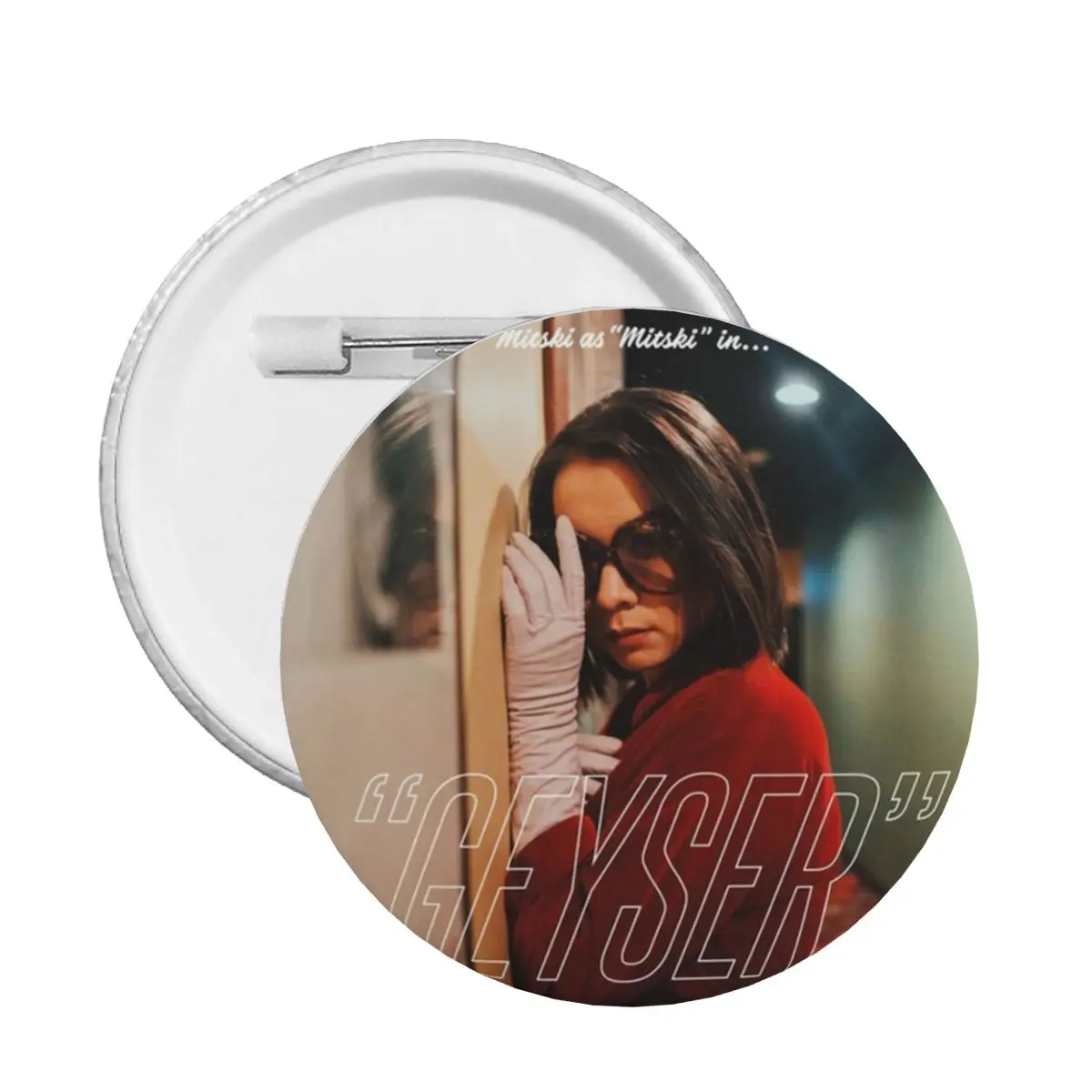 Customize Mitski In Red Geyser Button Pin for Hats Badges Brooch Pinback Gift