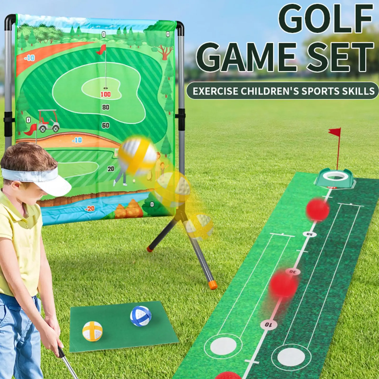 

Игровой набор для гольфа, портативный интерактивный тренировочный набор для родителей и детей, тренировочные наборы для гольфа для мужчин, женщин, девочек, молодежи, подростков