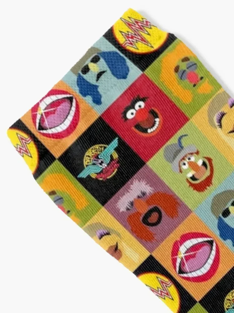 Dr. Teeth and the Electric Mayhem ft Lips Socks man hip hop colored bright garter Socks For Women Men's