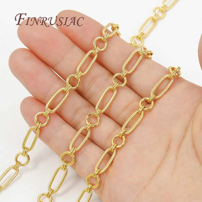 0,5–1 Meter 18 Karat vergoldete Ketten, DIY-Halsketten-Zubehör, dekorative Kette für Schmuckherstellungszubehör, große Ketten im Großhandel – Detail 36