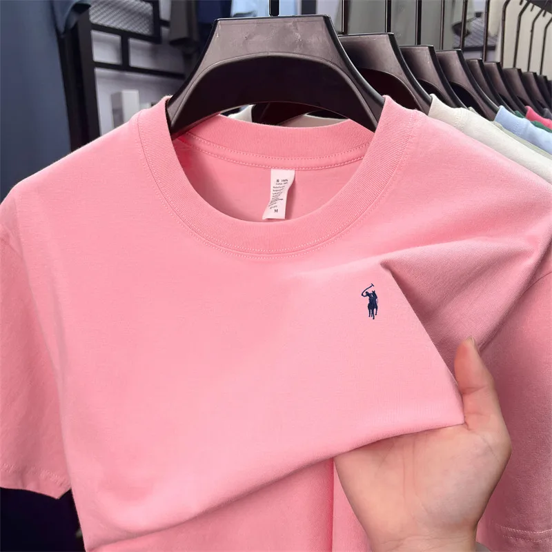 100% Baumwolle Herren Kurzarm-T-Shirt Modemarke Paul Pony Stickerei Sommer Neu High-End Bequemes Lässiges Rundhals-Oberteil