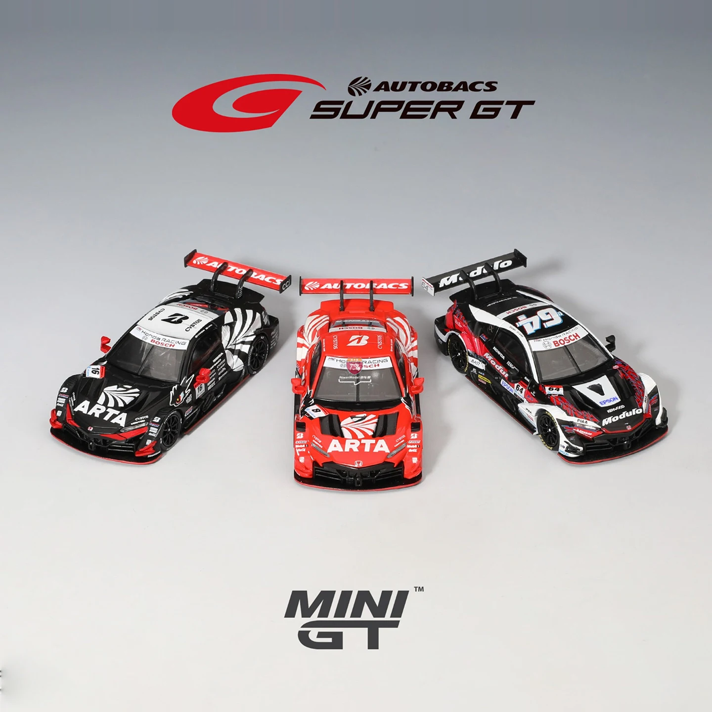MINIGT 1/64 Honda NSX-GT Tipo S GT500 # 8 # 16 2023 Veicolo in lega per auto Modello in metallo pressofuso Giocattoli per bambini per ragazzi