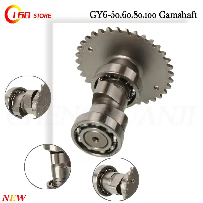 139QMB GY6 50 80 Conjunto de árbol de levas para motor de scooter - Compatible con scooters y piezas de motor GY6 de 50cc, 80cc, 125cc, 150cc