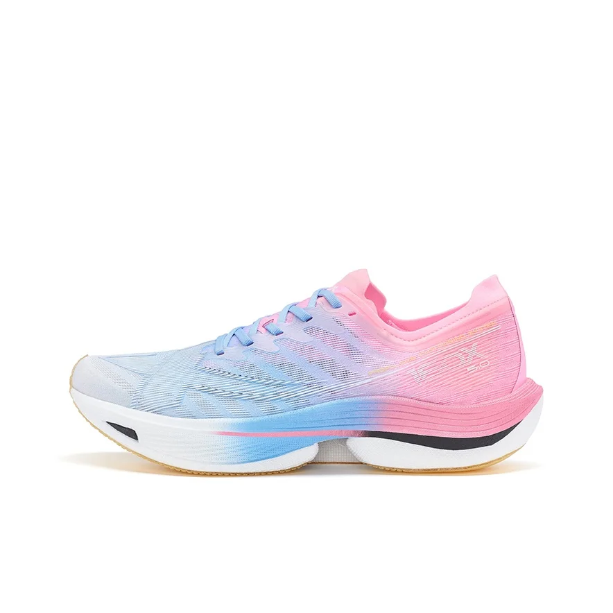 XTEP Racing 160X 5.0 Running Shoes Men's Low Top Fluorescent Cherry Pink/Moon Blue 977119110004/