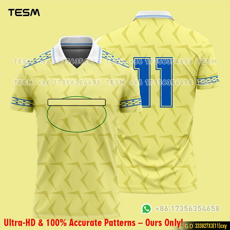 Men Retro Polo Collar Soccer Jersey 3D Print Short Sleeve T-shirt Breathable Football Training Tops Unisex Sports Streetw