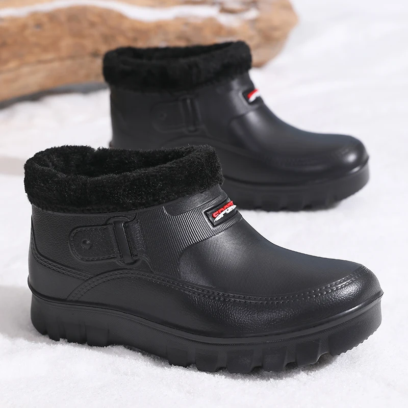 Men's hiking boots, suitable for winter wear, men's shoes, mid-calf, comfortable lining, stylish upper, warm and comfortable