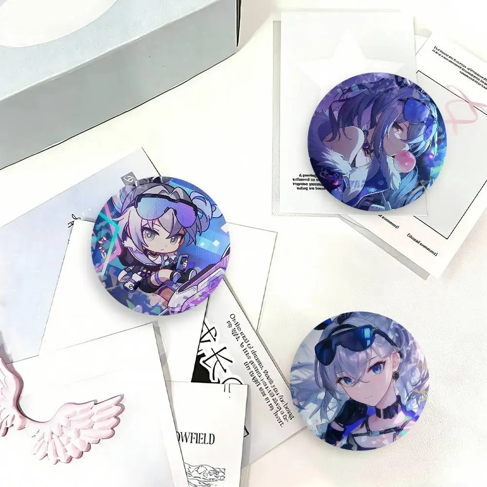 Video Game Honkai Star Rail Silver Wolf Laser Badge Clothes Backpacks Hats Accessories Gifts For Children Friends Collectibles