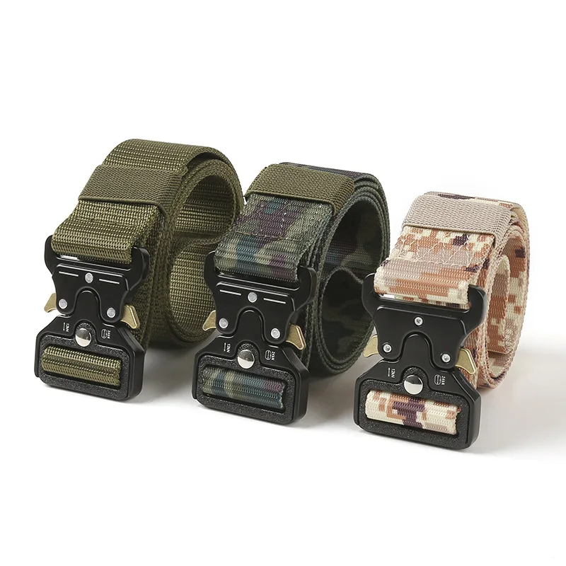 Ceinture de chasse en plein air pour hommes, DulMulti Function Skip Survival, Marine Corps Canvas, Nylon Male fraîchement, Armée, Haute qualité