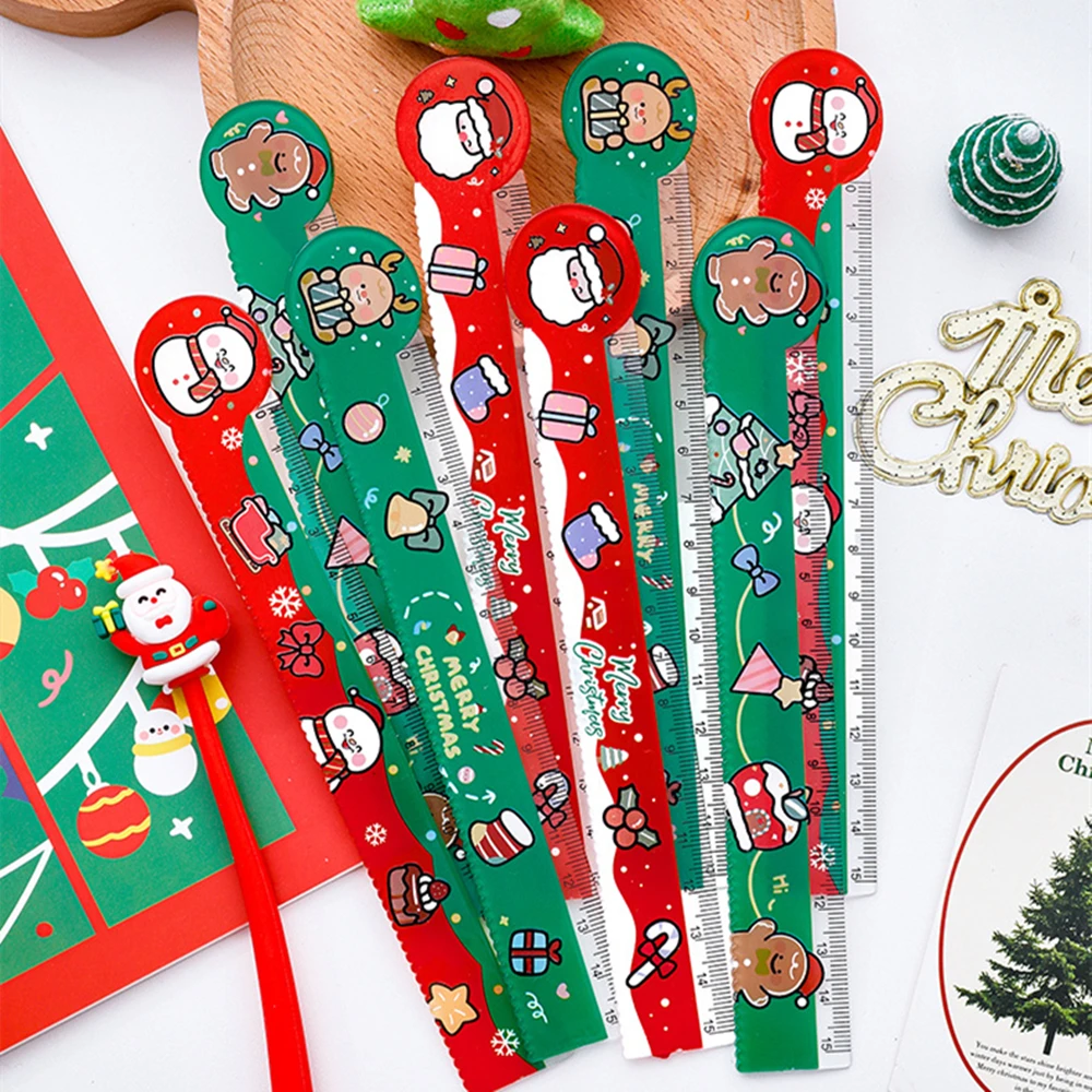 Christmas Alien Ruler Children's Cute Cartoon Wave Ruler Student Stationery Reward Small Gift Xmas Party Back To School Gift