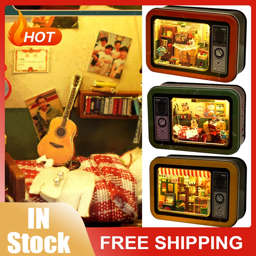 DIY 3D Box Theater Assemble Handmade Dust Proof Dollhouse HandmadeWooden House Miniature Furniture Building Kits Casa Toy1pc