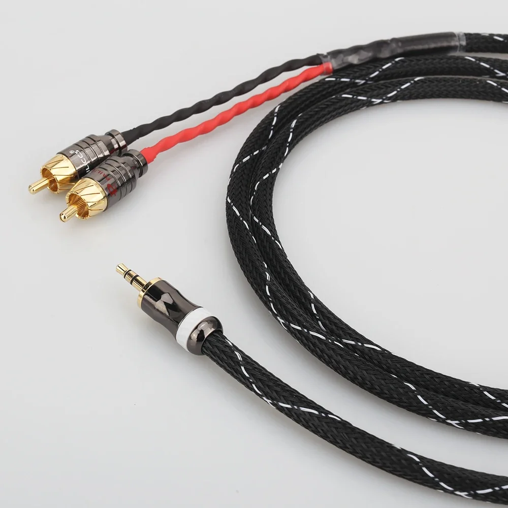 Высококачественный аудиокабель Audiocrast Hi-Fi, разъем 3,5 мм для кабеля RCA, японский провод аудиосигнала, кабель AUX, конвертирующий разъем RCA
