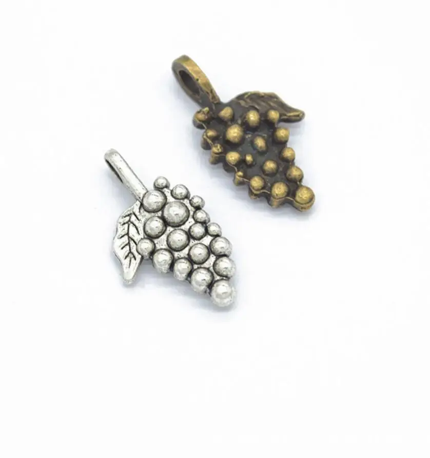 35pcs Charms Fruit Grapes 25*14mm Handmade Craft Pendant Making fit, Tibetan Silver color,DIY For Bracelet Necklace F0488