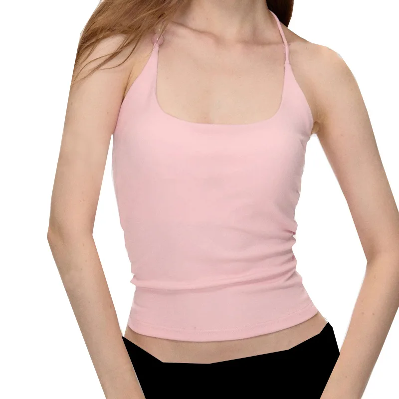 New Arrival Square Neckline Lace Sports Fitness Vest Tight Breathable High Elastic Women's Yoga Vest With Beads Decoration