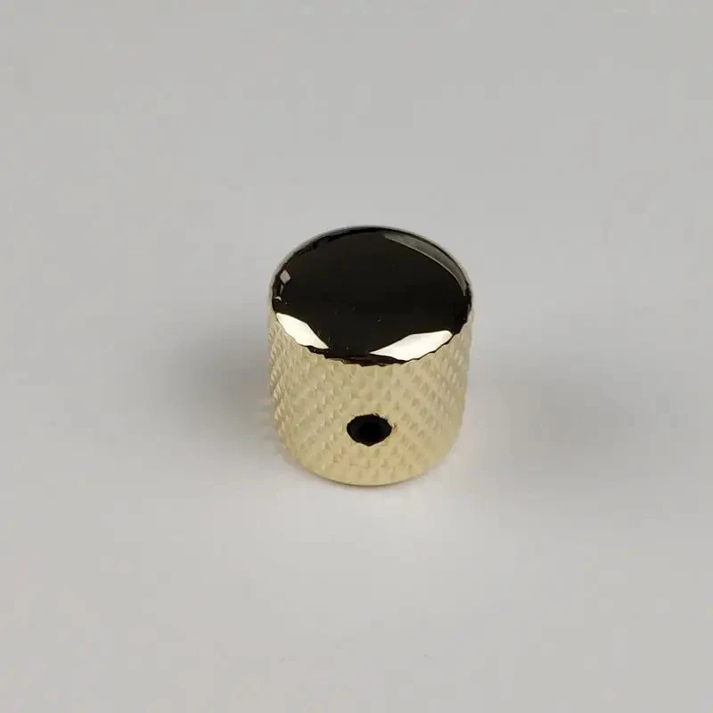 Perillas de Bajo Eléctrico para guitarra, accesorio de color oro y Negro cromado, 19MM x 19MM x 6MM, 1 unidad