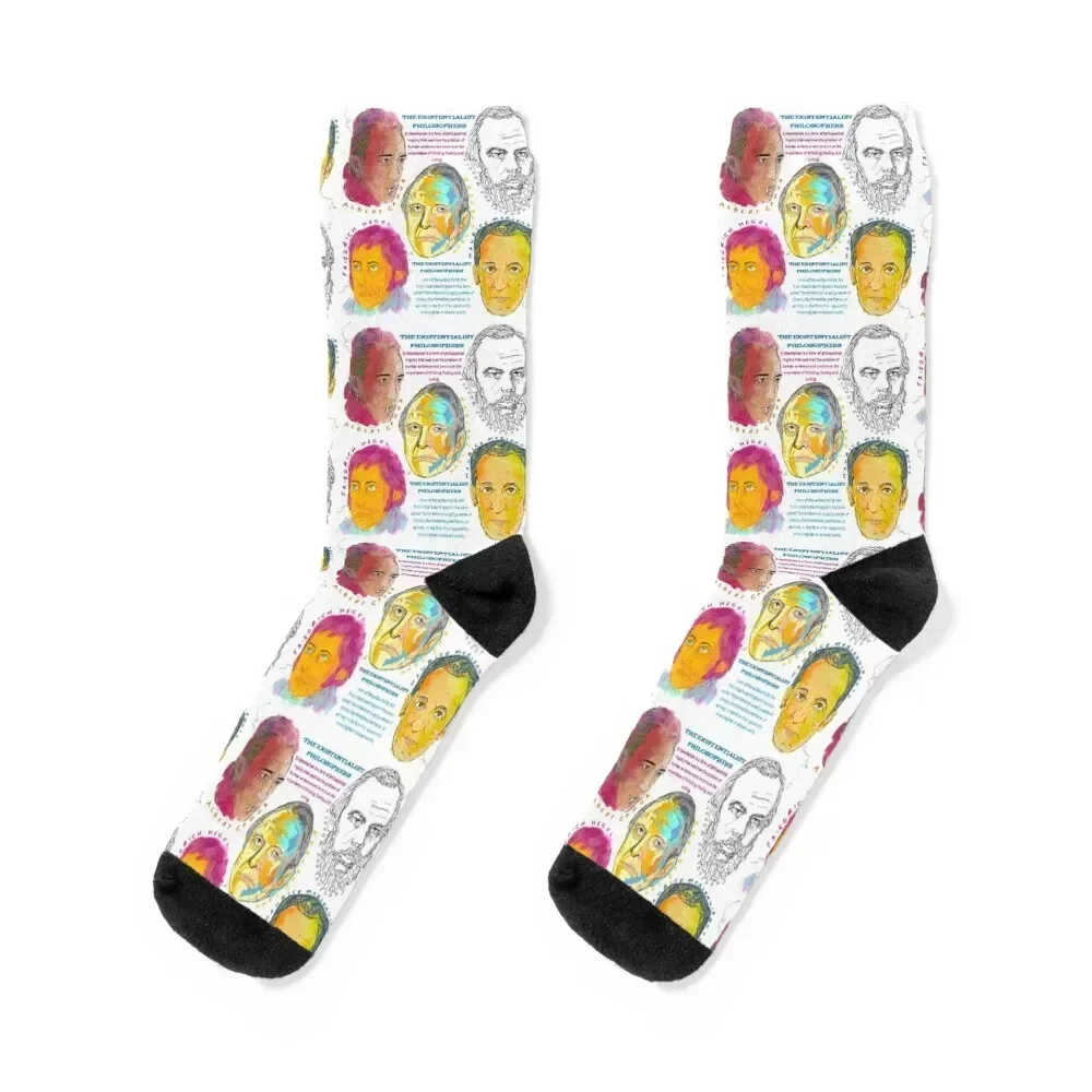 The Existentialist Philosophers 2 Socks christmas stocking custom sports Christmas Ladies Socks Men's