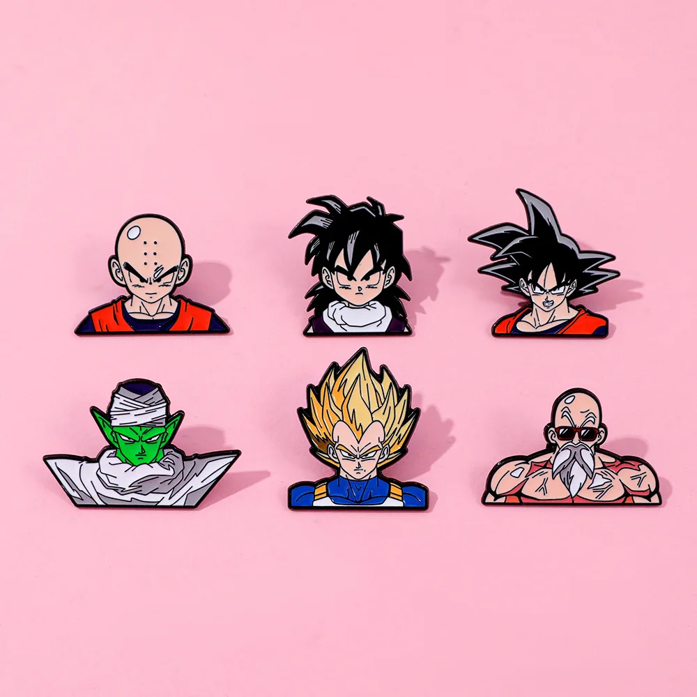 Anime Goku Character Enamel Pins Set Anime Metal Brooch Badges for Backpack Clothing Cartoon Jewelry Gift