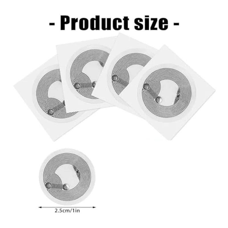 A72Z 60Pcs Naklejki NFC Chip NFC Tag wielokrotnego zapisu Kompatybilny z NFC Urządzenia mobilne z obsługą NFC Trwałe Łatwe w użyciu Białe