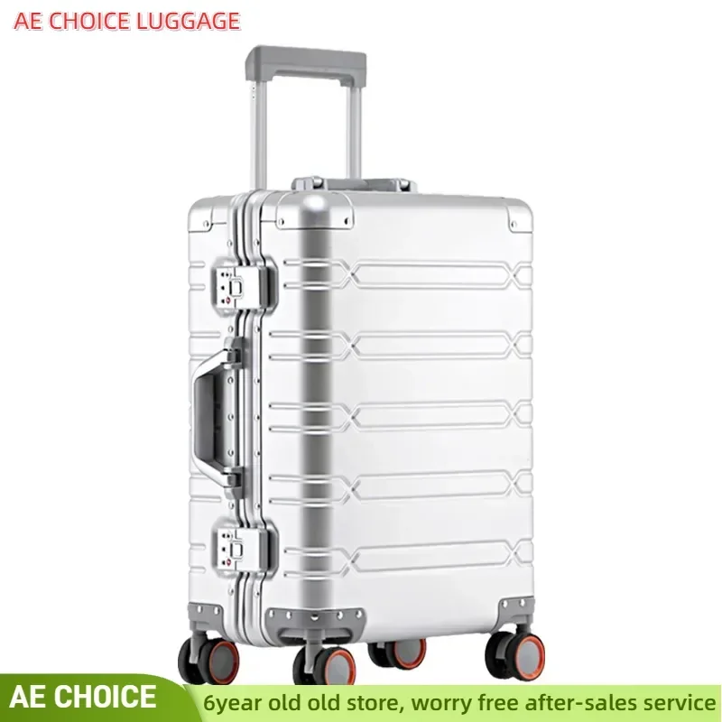 100% High quality all aluminum Travel Suitcase Rolling Luggage 24/29 inch travel Trolley Luggage 20‘’Carry-On Cabin Suitcase