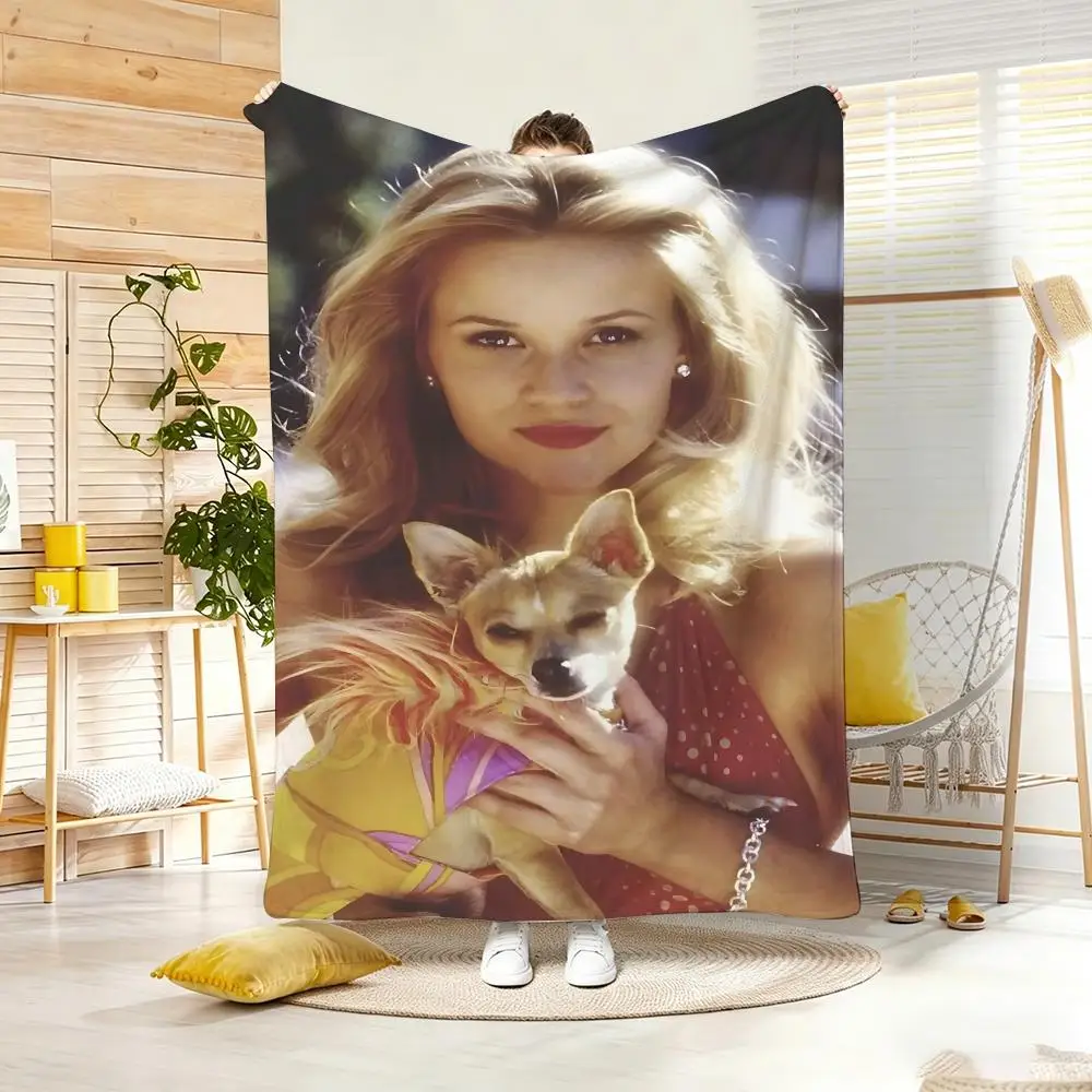 Celebrity R-ReeseS WitherspoonS Throw Lightweight 240g Flannel Blanket Soft Skin-friendly for Summer Cooling