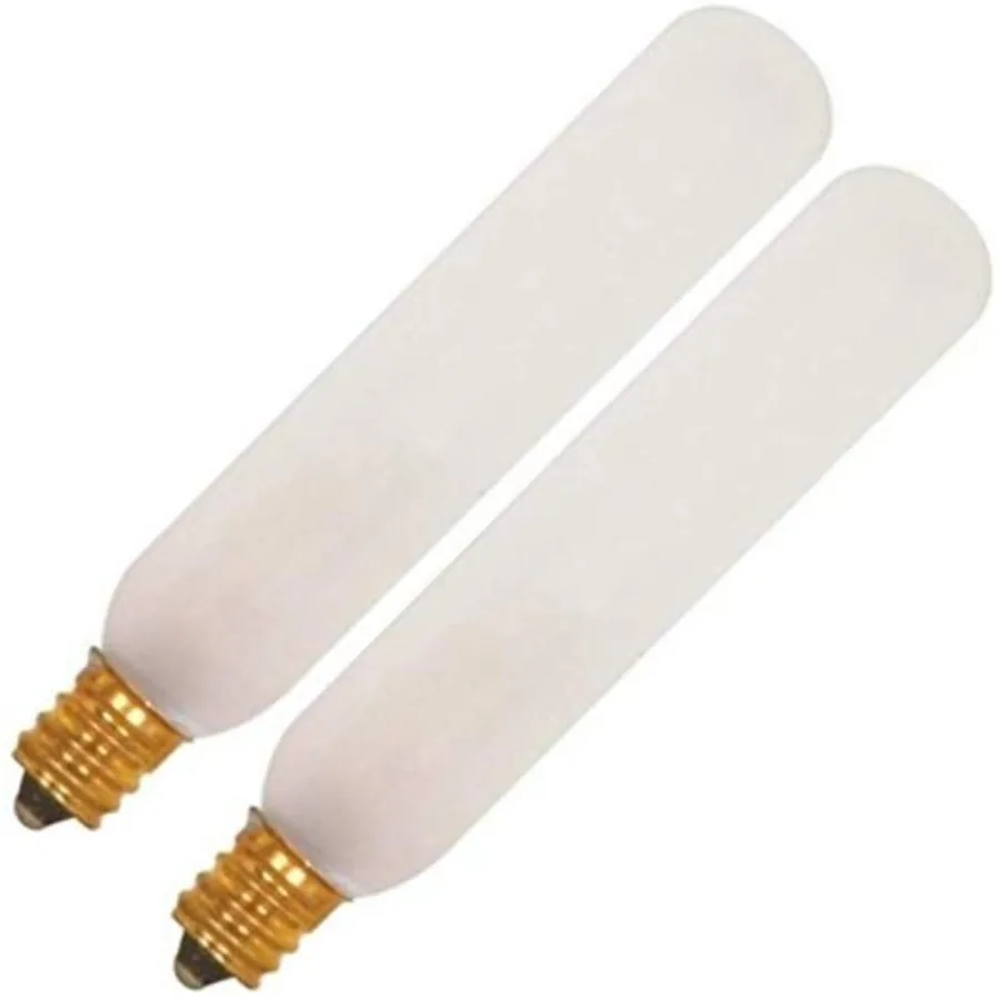 S3715 Blister Pack with Two T6 Candelabra Tubular 15 Watt 120V Incandescent Dimmable Frosted Bulbs; Total of 2 Bulbs; C-5A Fila