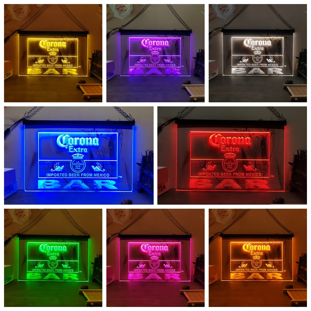Corona Extra Bar Beer-3D Carving LED Neon Sign Home Decor Wall Wedding Creative Bedroom Desk