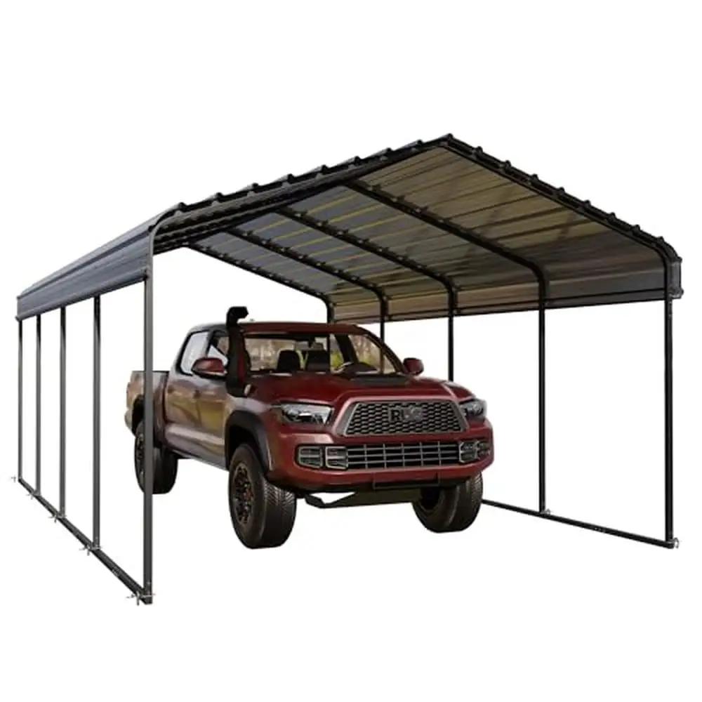 Carport Metal Cars Boats Tractors Galvanized Steel Roof Sturdy Heavy Duty Industrial Grade Wind Rain Resistant 100 MPH 35 PSF