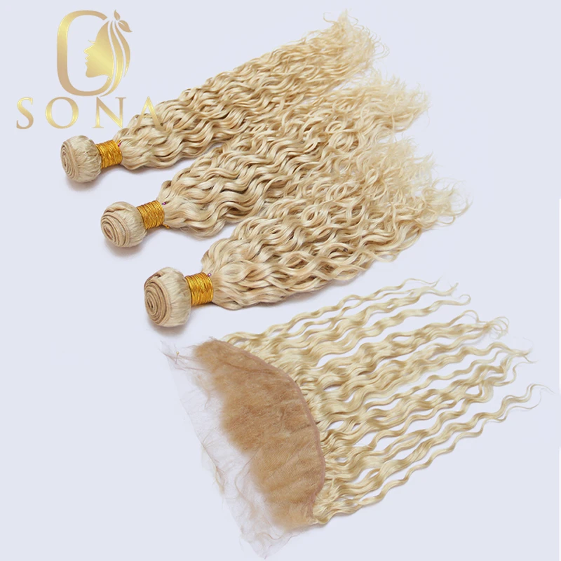 30 Inch 613 Deep Wave Hair Malaysian Curly Human Hair Weave Bundle 100g/pc Deep Curly Platinum Blonde Hair 1 3 4 Bundle Deals