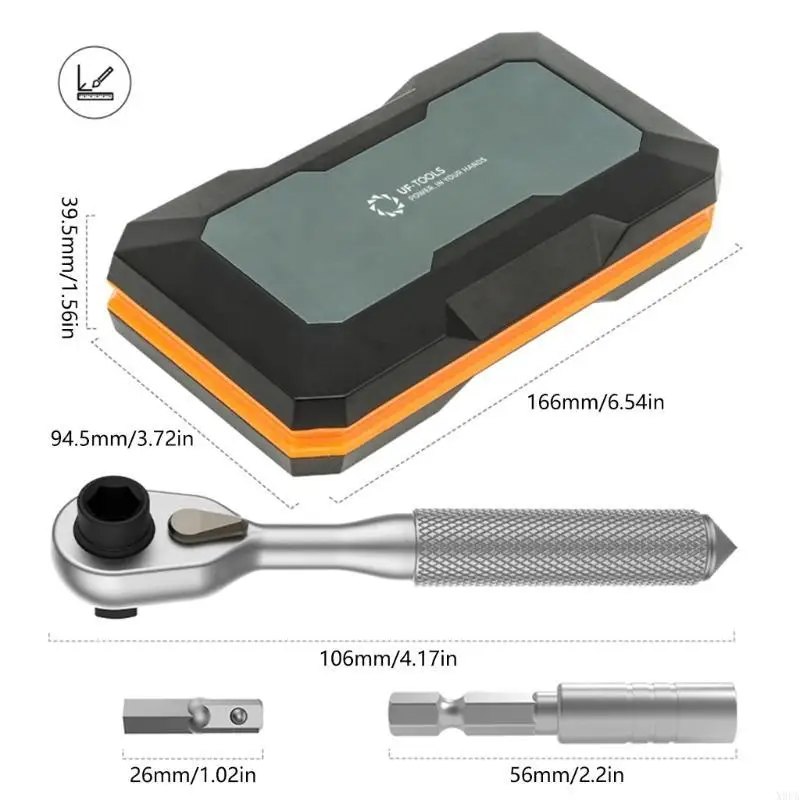 

X9FA 42 in 1 Screwdriver Set Ratchet Screwdriver Socket with Extension Rod Portable Socket Wrench Set for Home Computer