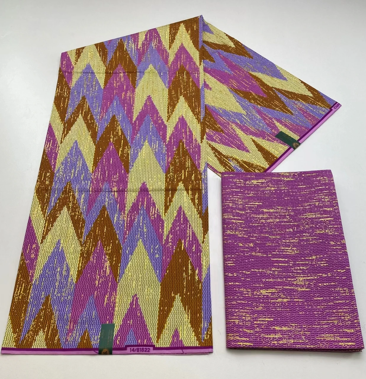 Wax Fabric African Fabric Wholesale 6 Yards Kente Gold Wax Prints 100% Cotton Cloth For Dress Sewing