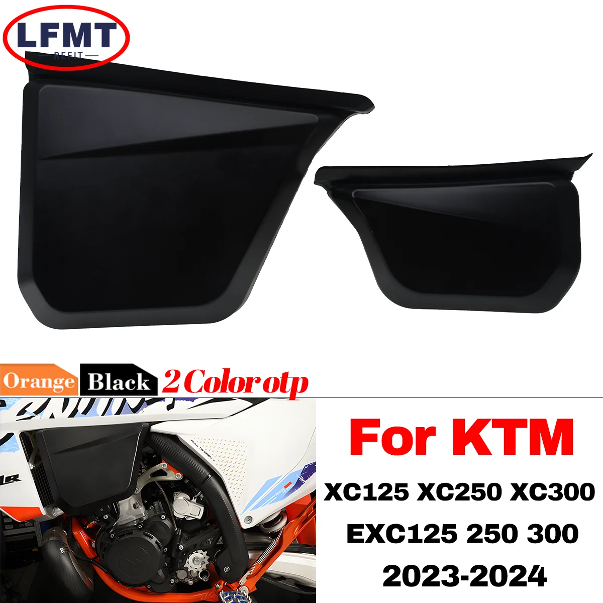 

Pair Left Right Fuel Tank Cover Guard Protector For KTM 2024 EXC 150 EXC 250 EXC 300 2024 XC 125 2023 XC 250 XC 300 2023-2024