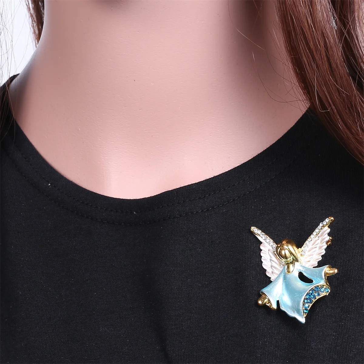 Rinhoo Musik Engel Fee Broschen für Frauen Vintage weiße Engels flügel Weihnachts figur Emaille Pins Neujahr Geschenke Weihnachts schmuck – Detail 18