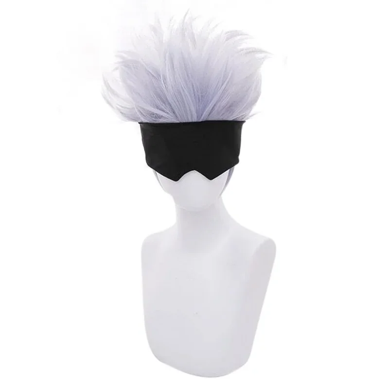 Anime Jujutsu Kaisen Satoru Gojo Wig Cosplay Include Patch High Quality Halloween Party Wigs