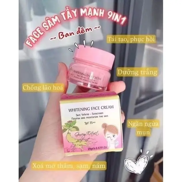 

Kem Face Sam Tay Manh Ginseng Whitening Skin White Sunscreen, Moisturize, Removing Freckles, Dark Spots, Younger, Smoother Glow