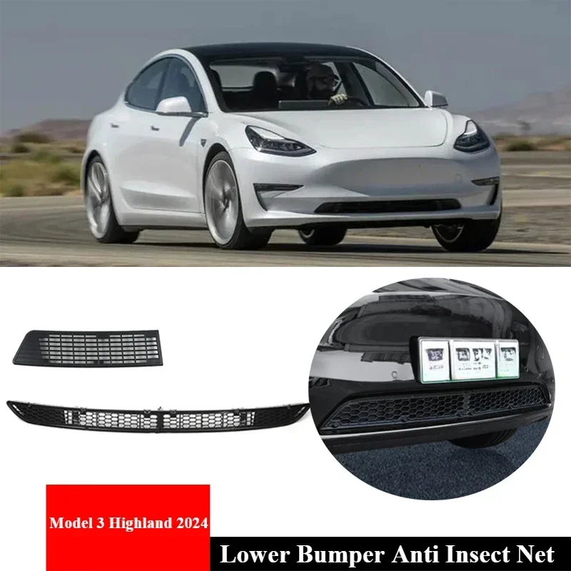 

Для Tesla Model 3 Highland 2024, нижний бампер, сетка от насекомых, защита от пыли, внутренняя вентиляционная решетка, передняя сетка, защита бампера