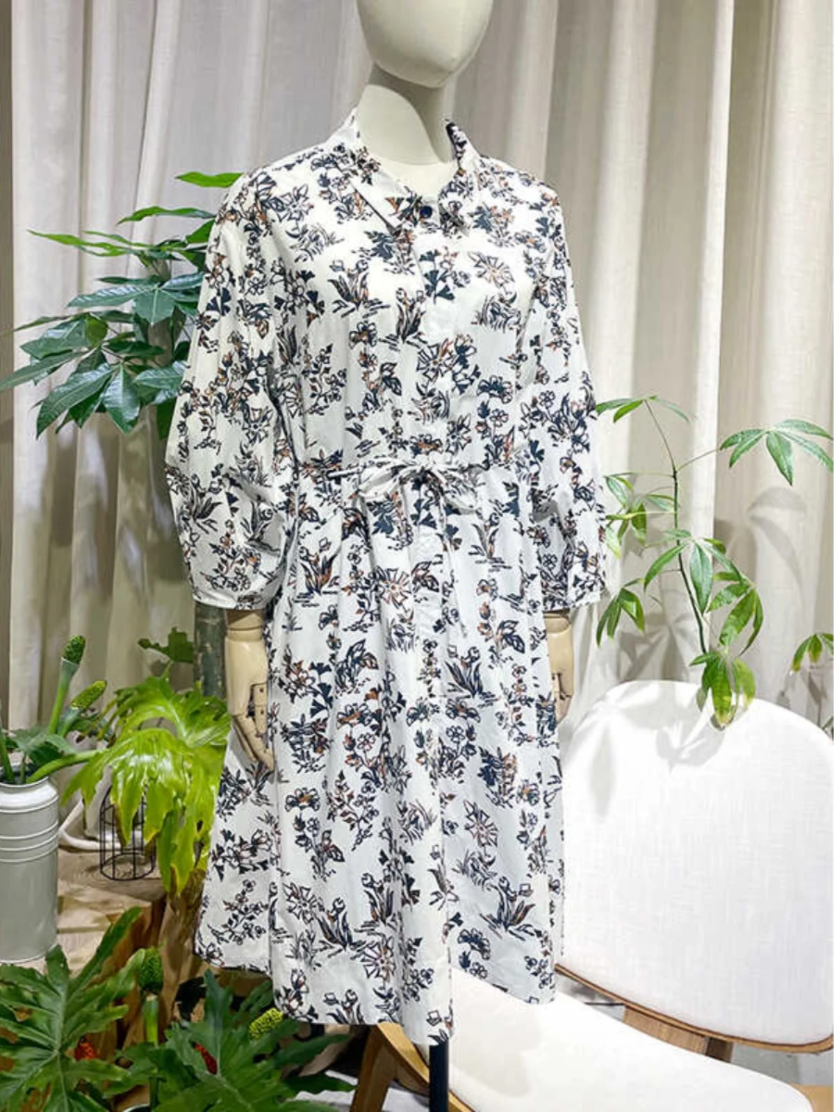 

Новая летняя свободная юбка А-силуэта из хлопка с принтом и поясом для женщин, модная повседневная модель