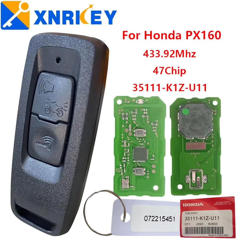

XNRKEY 2 Button 433.92MHz ID47 Chip For Honda PCX PCX160 Motorcycle Remote Key FCCID 35111-K1Z-U11/ 35111-K1Z-U11-M11