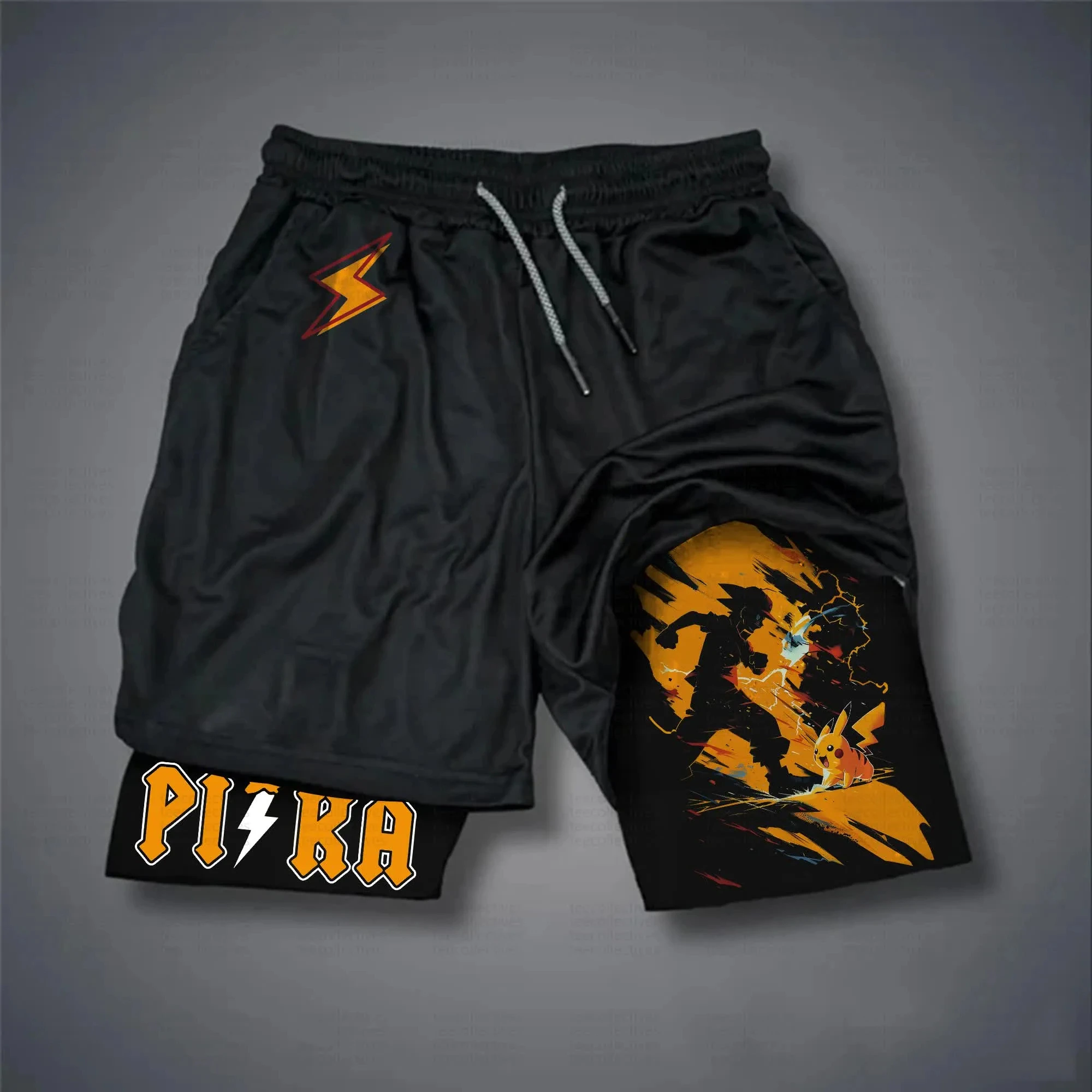 pokemon-greninja-cinza-shorts-das-mulheres-dos-homens-2025-primavera-verao-calcas-esportivas-casuais-anime-mistura-de-algodao-solto-ajuste-dos-desenhos-animados-japoneses